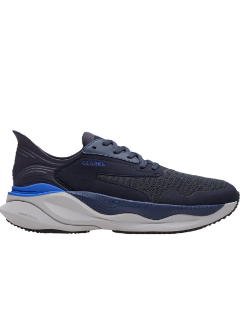 Mens Clarks Pace Sneaker Navy. 26184425